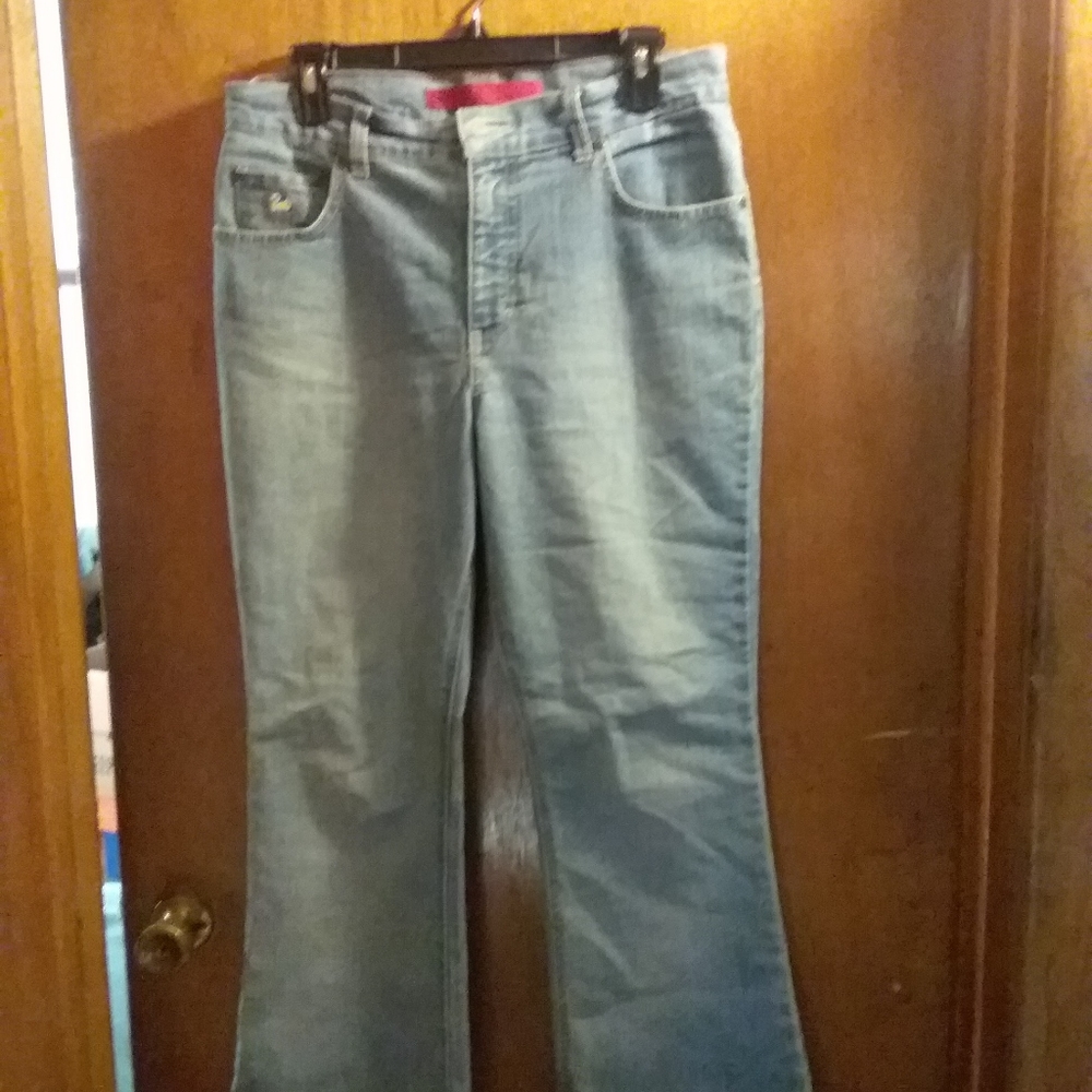 Gloria Vanderbilt Jeans Light wash blue size 12p red tags metal tag EUC